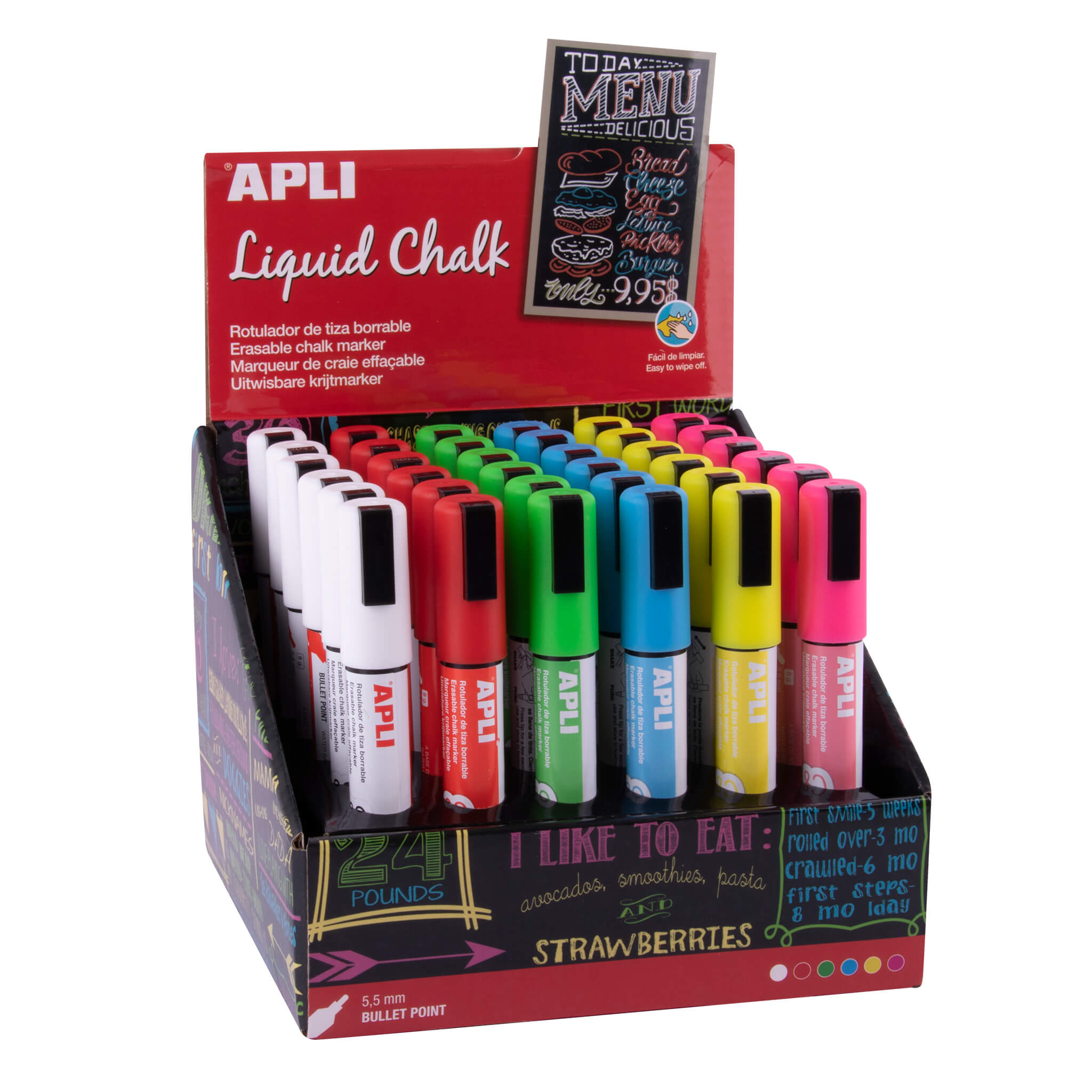 Design a product label for pastel liquid chalk markers