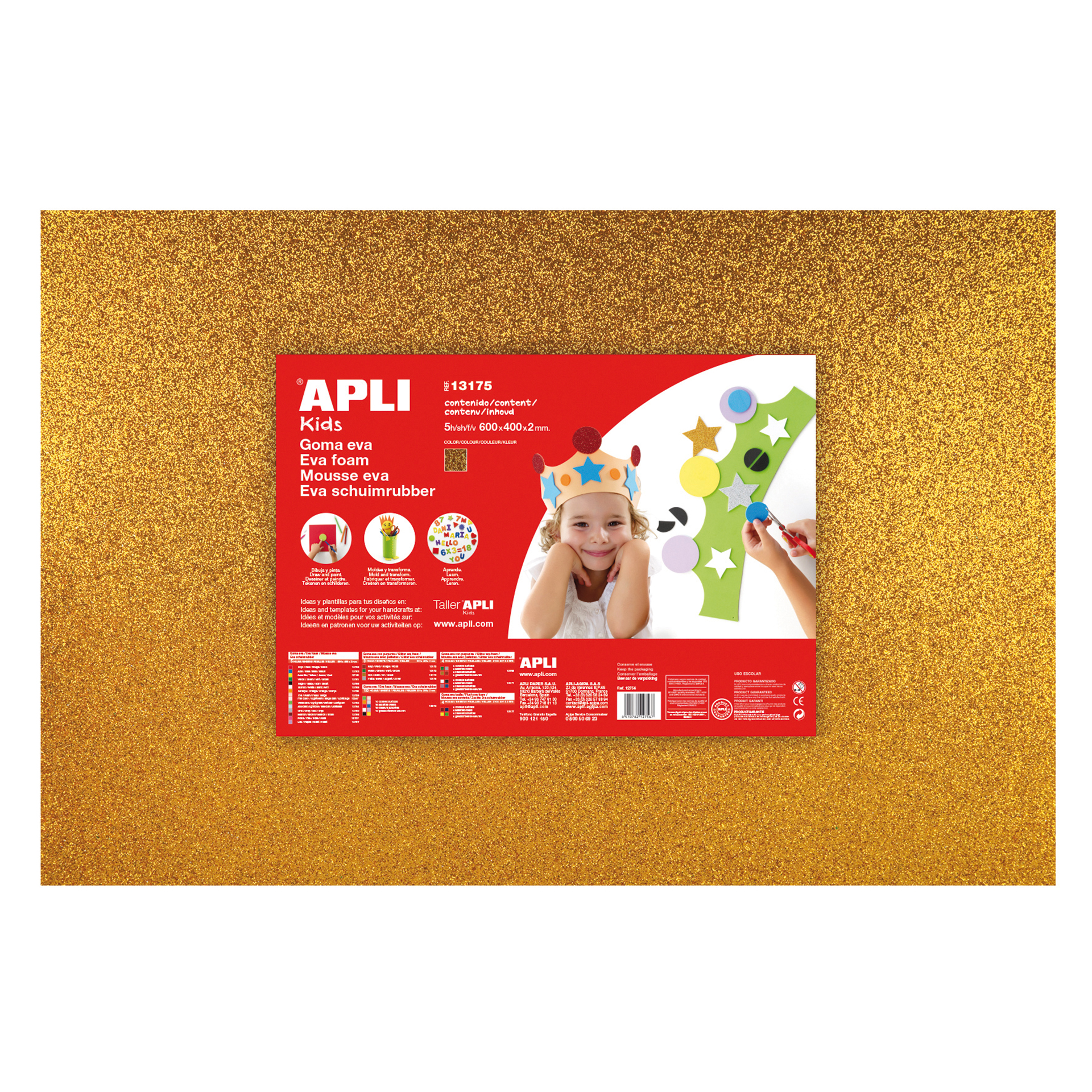 Apli Kids Pack de Manualidades con Pompones, Formas de Goma EVA, Piedras  Fantasia Adhesivas, Lentejuelas, Palos